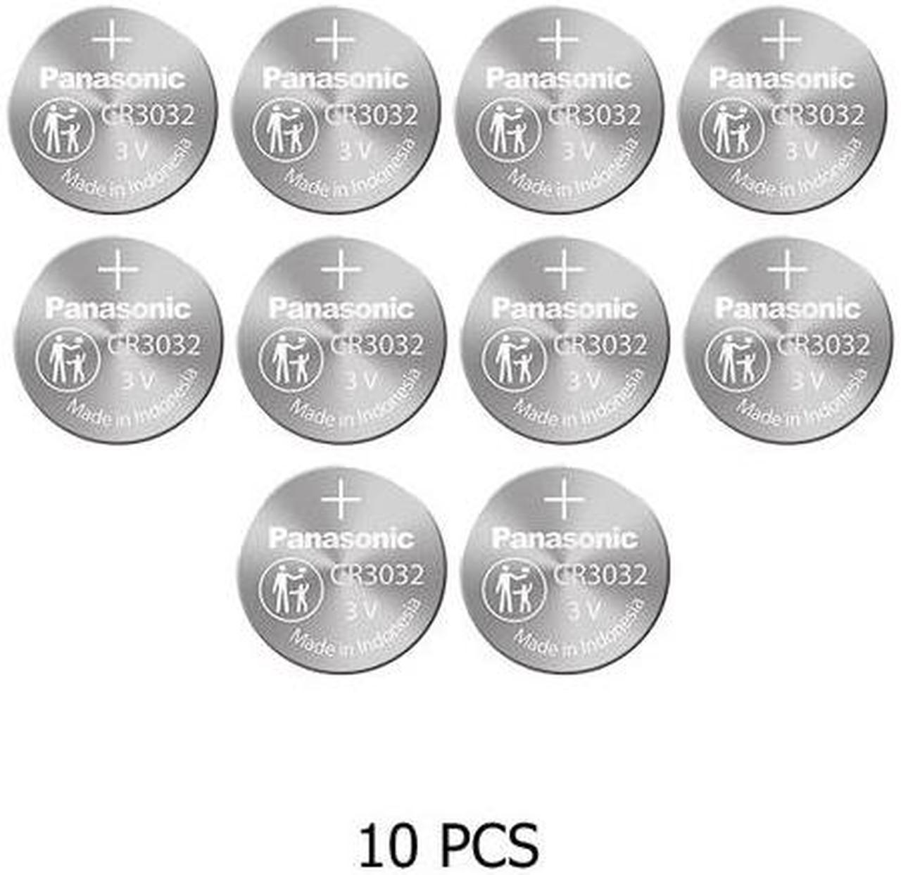 10-Pack CR3032 Panasonic 3 Volt Lithium Coin Cell Batteries