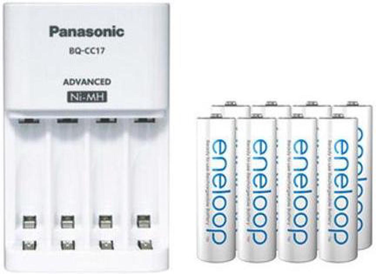 Panasonic BQ-CC17 Smart Battery Charger + 8 AA (2000mAh) Panasonic Eneloop Rechargeable Batteries