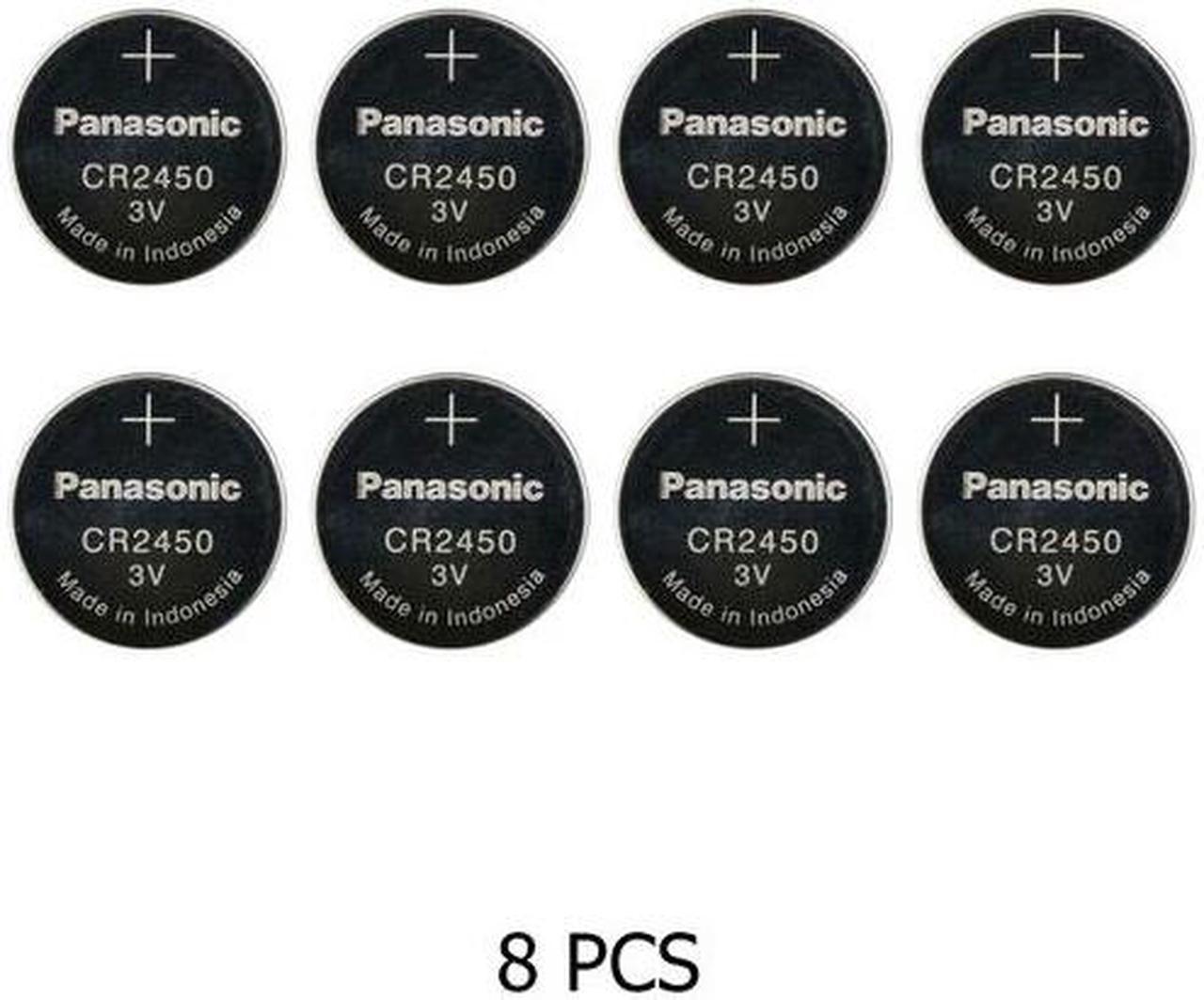 8-Pack CR2450 Panasonic 3 Volt Lithium Coin Cell Batteries