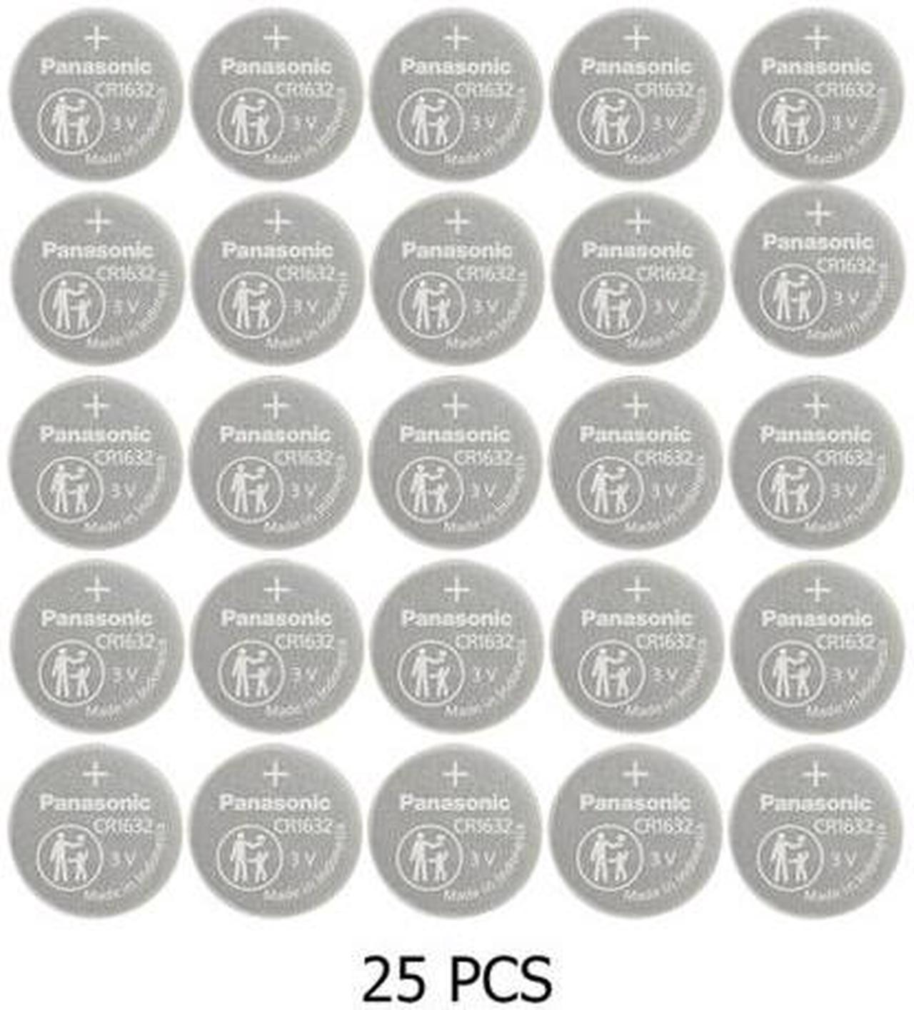 25-Pack CR1632 Panasonic 3 Volt Lithium Coin Cell Batteries