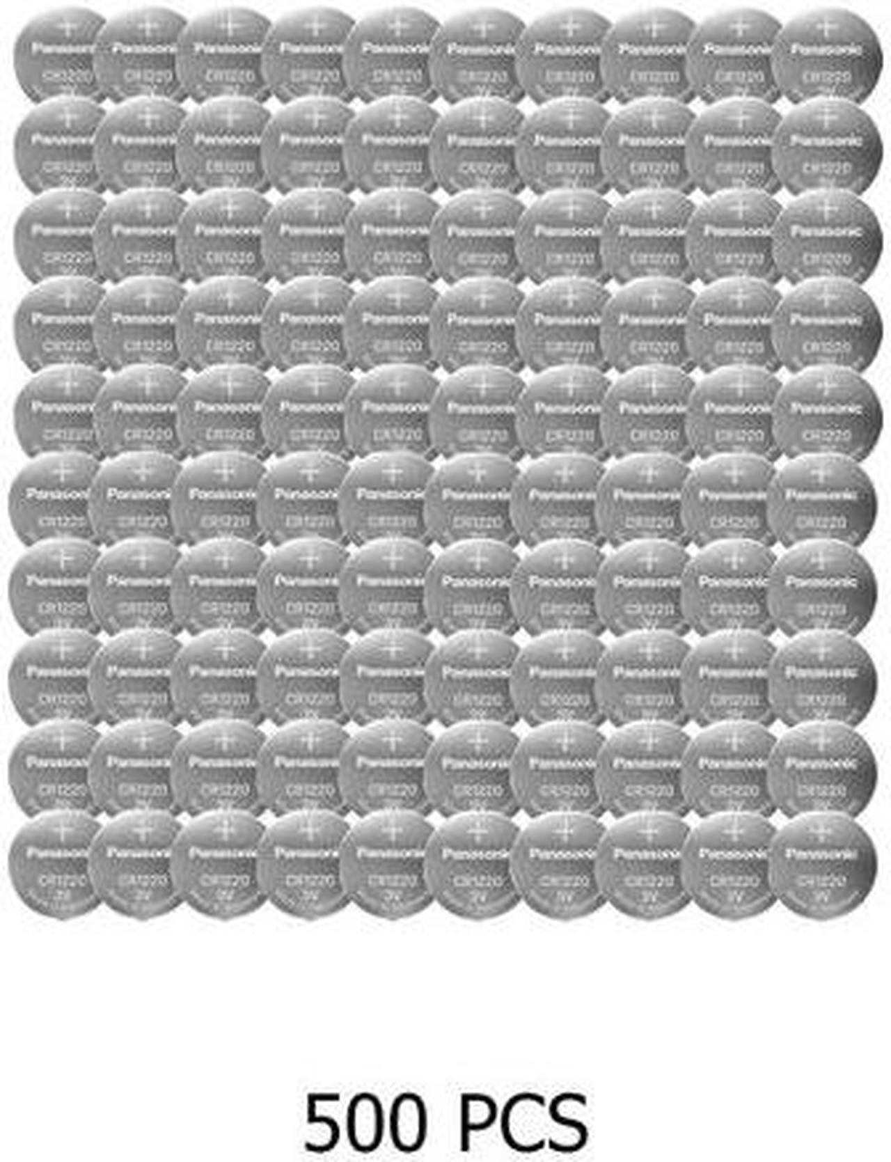 500-Pack Panasonic CR1220 3 Volt Lithium Coin Cell Batteries