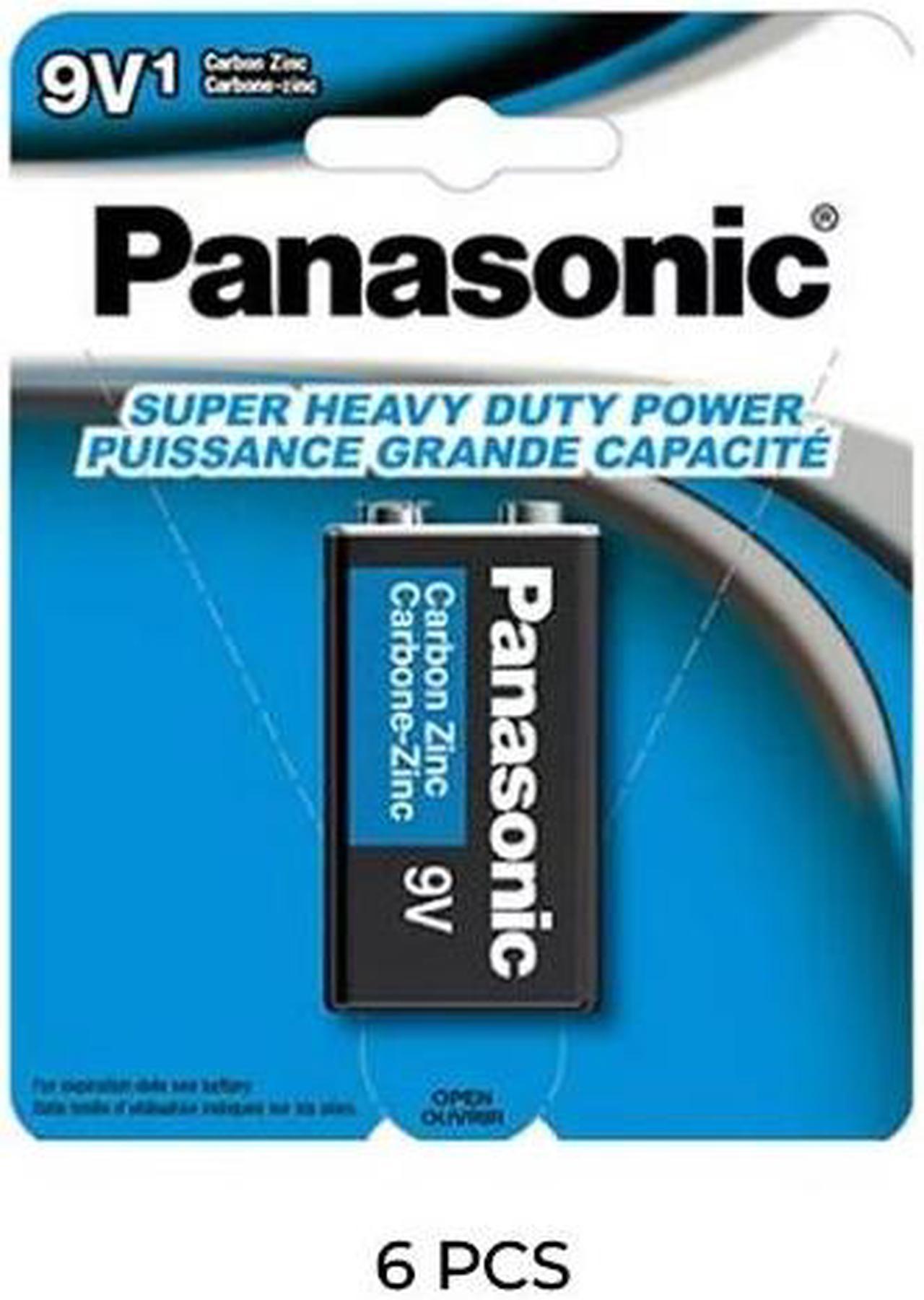 6-Pack 9 Volt Panasonic Heavy Duty Batteries (Carded)