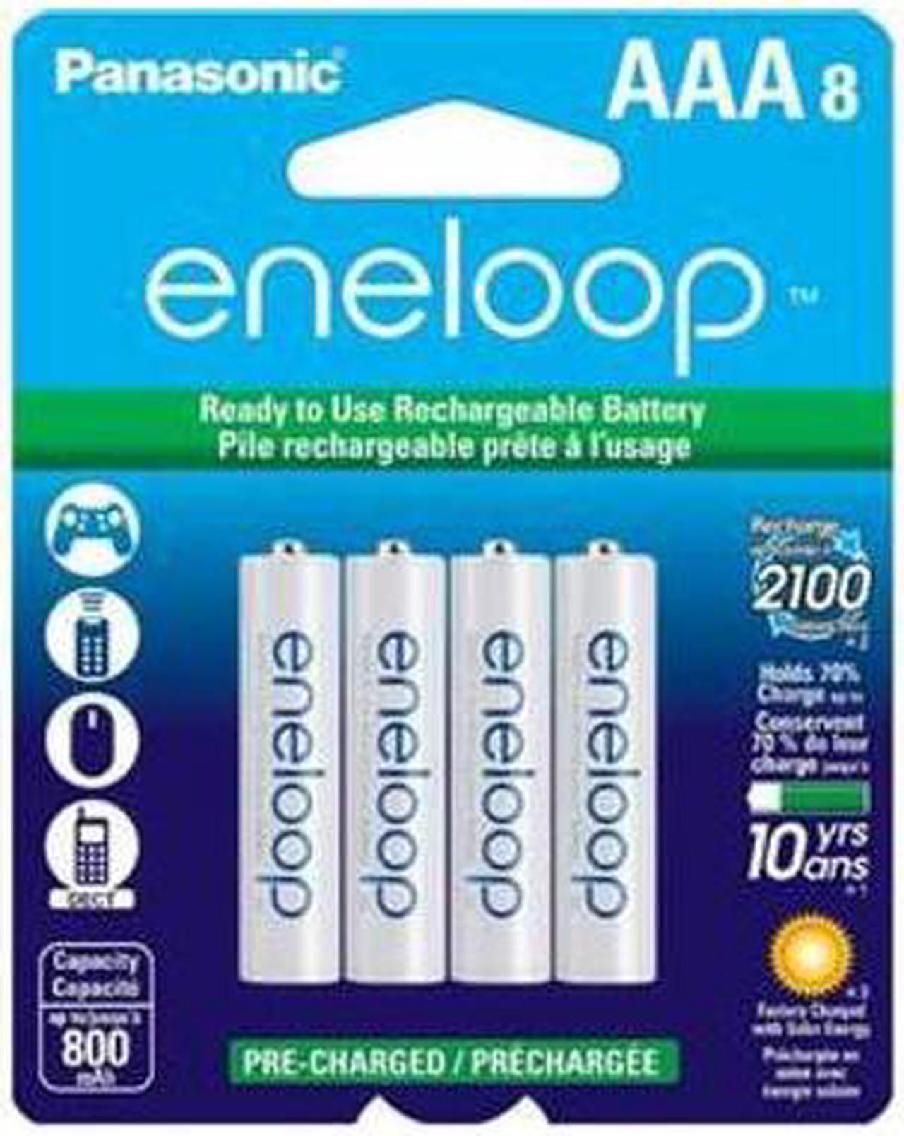 8-Card AAA NiMH Panasonic Eneloop Battery (800 mAh) - Replacement for HR55AAA / HR65AAA / HR75AAA