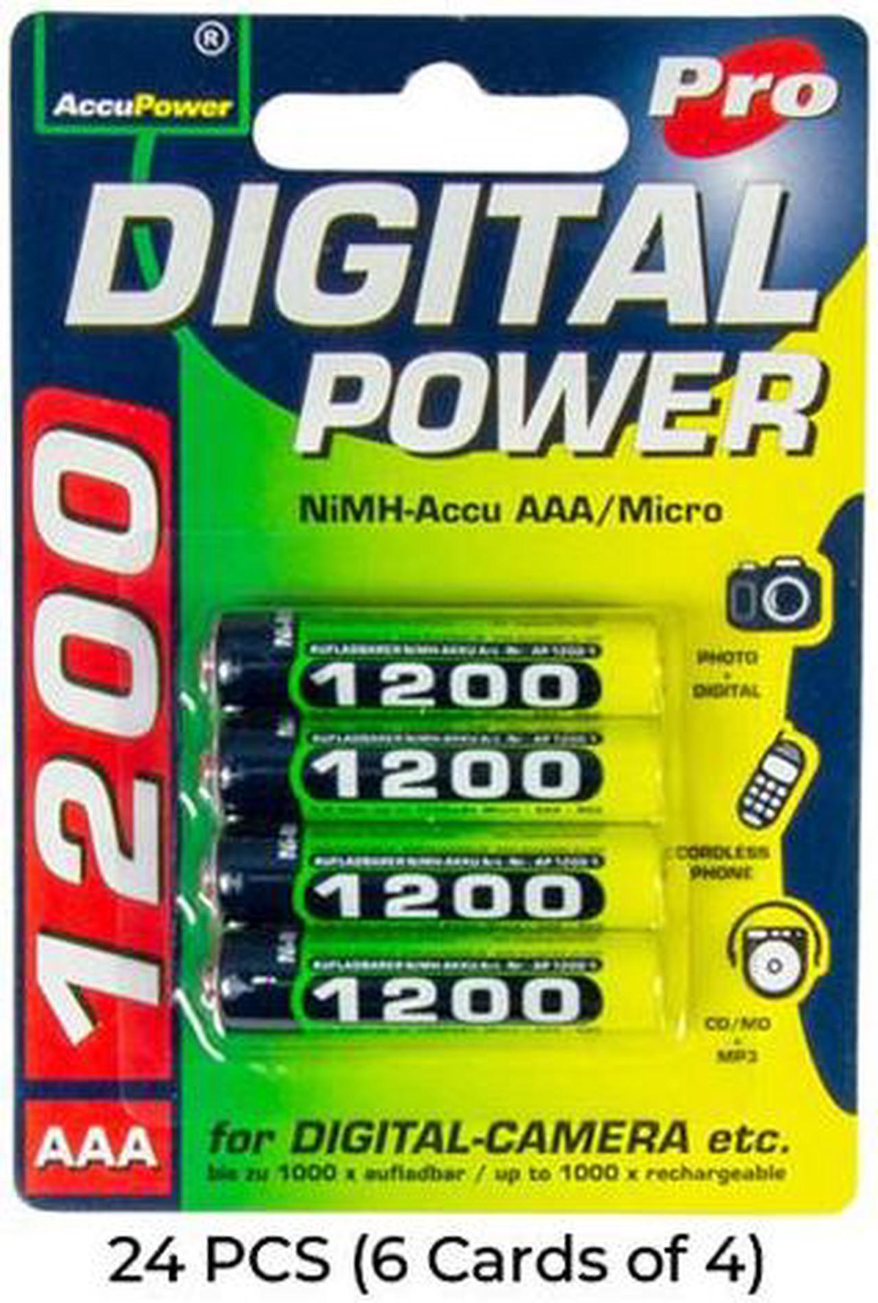 24-Pack AAA AccuPower Micro 1200 mAh NiMH Battery (6 Cards of 4)