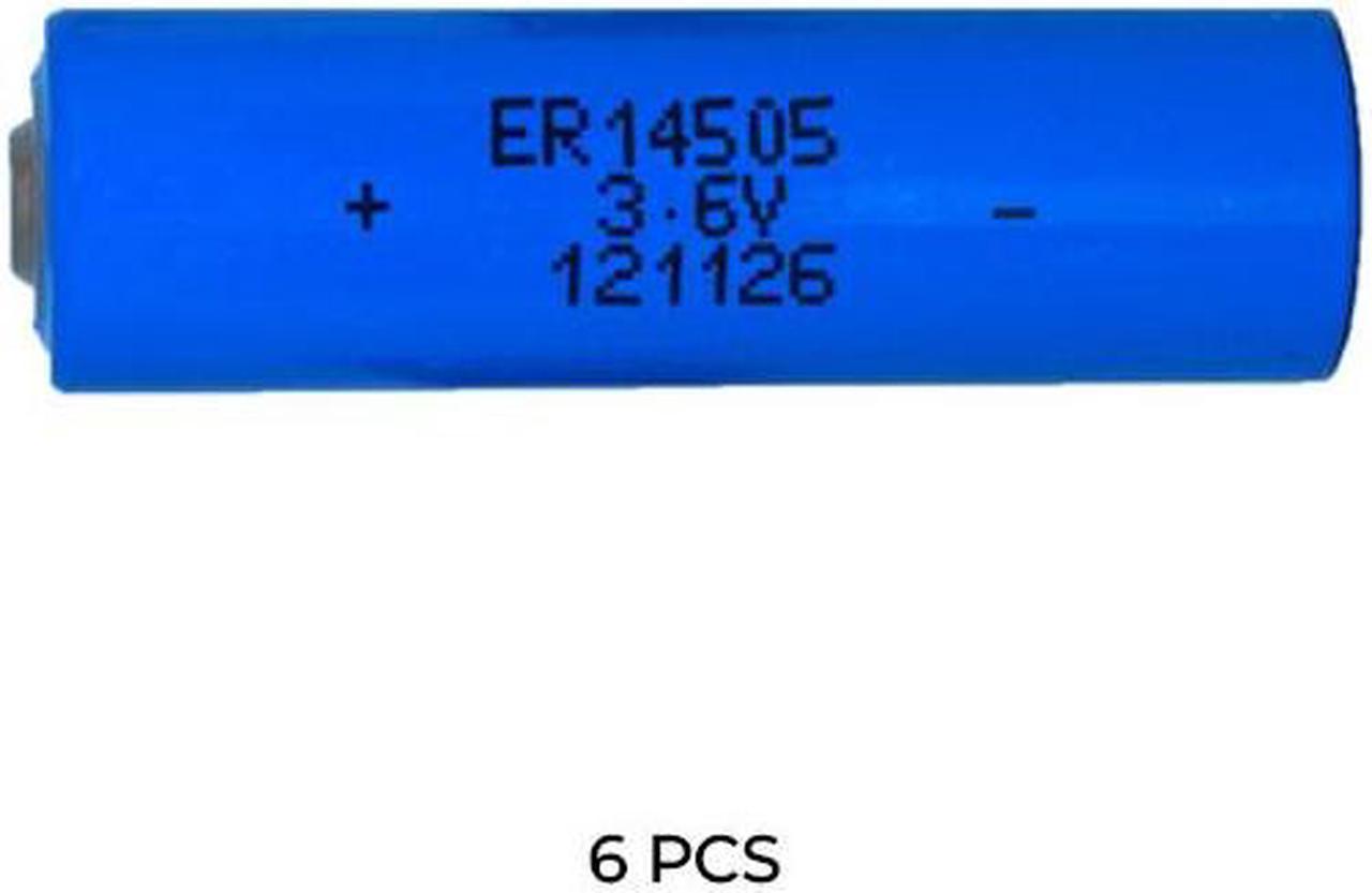 6-Pack 3.6 Volt ER14505 AA Primary Lithium Batteries (2700 mAh)