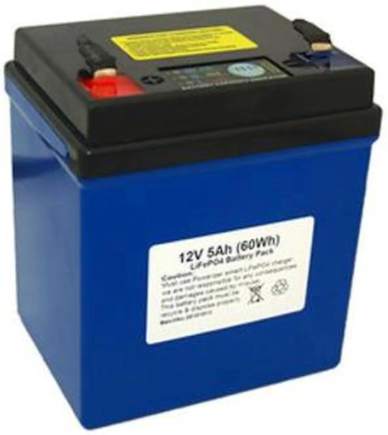 Main image of 12V 5Ah (60Wh) LiFePO4 Battery with LED Indicator (Replaces SLA 12V 4.5Ah)