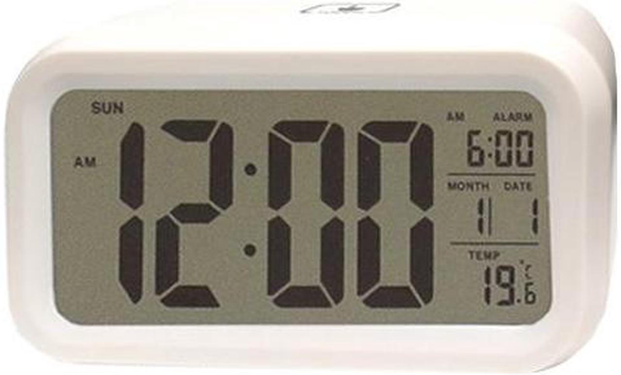 LCD Alarm Clock with Date & Temperature (Batteries Included)