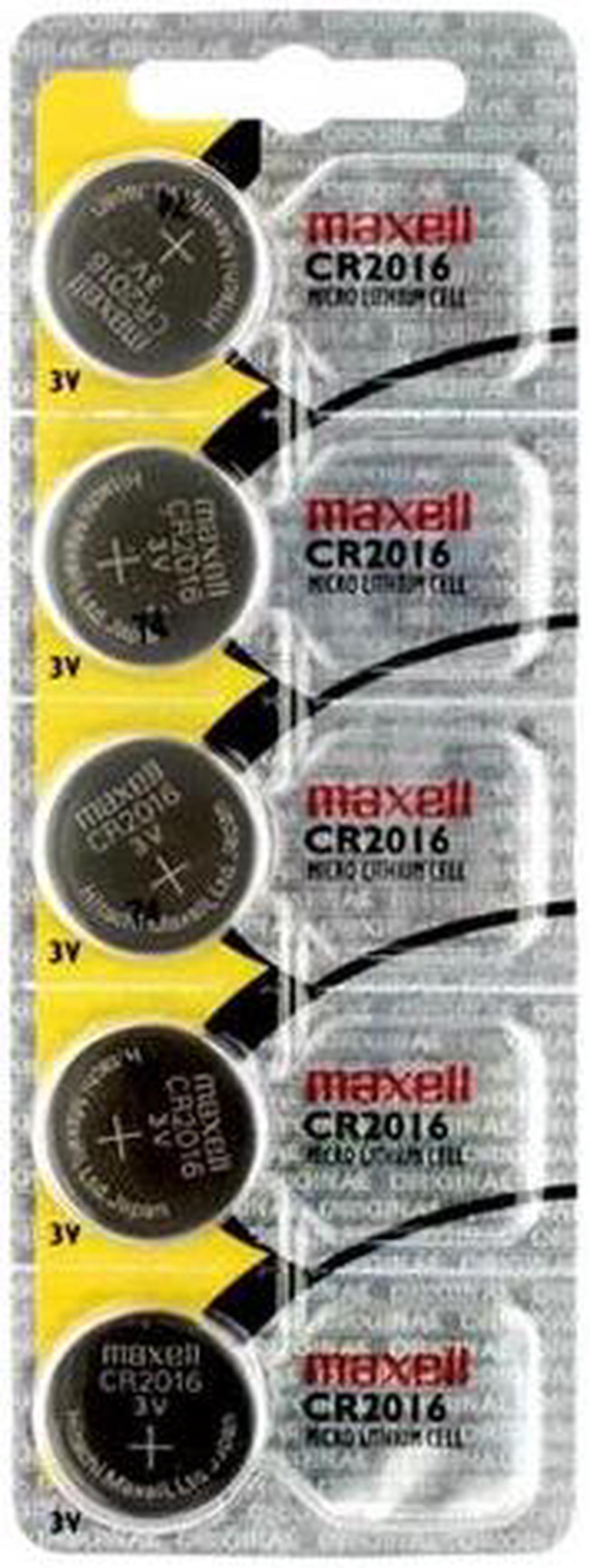 5-Pack Maxell CR2016 3V Lithium Batteries (On Card)