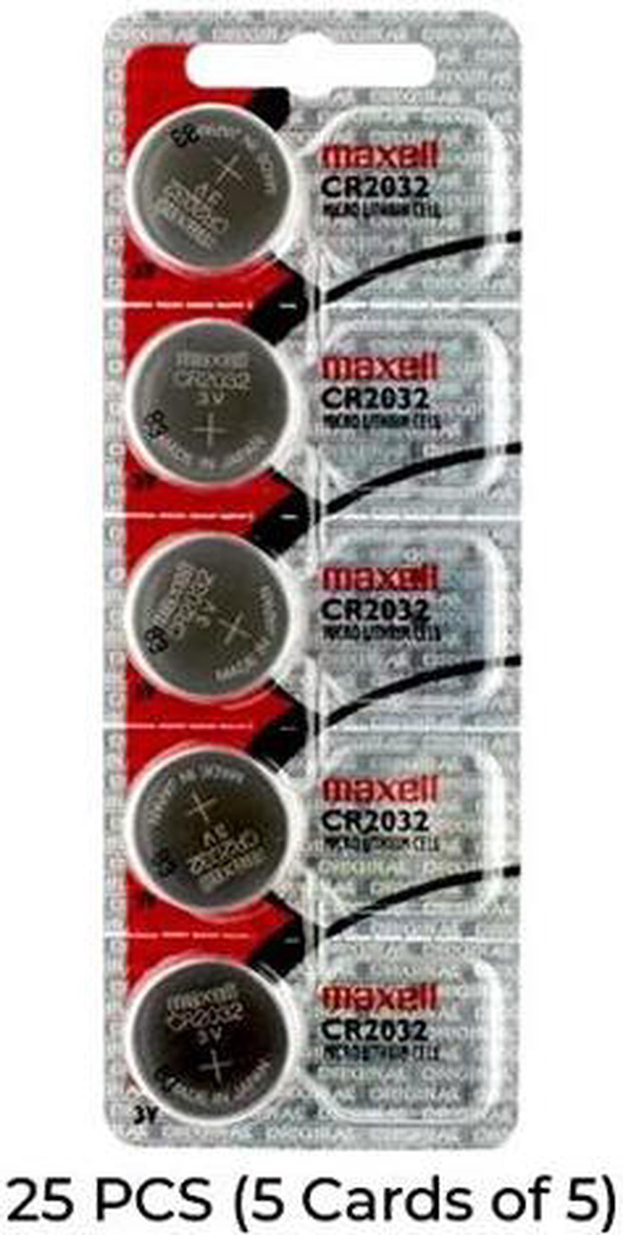 25-Pack Maxell CR2032 3V Lithium Batteries (5 Cards of 5)