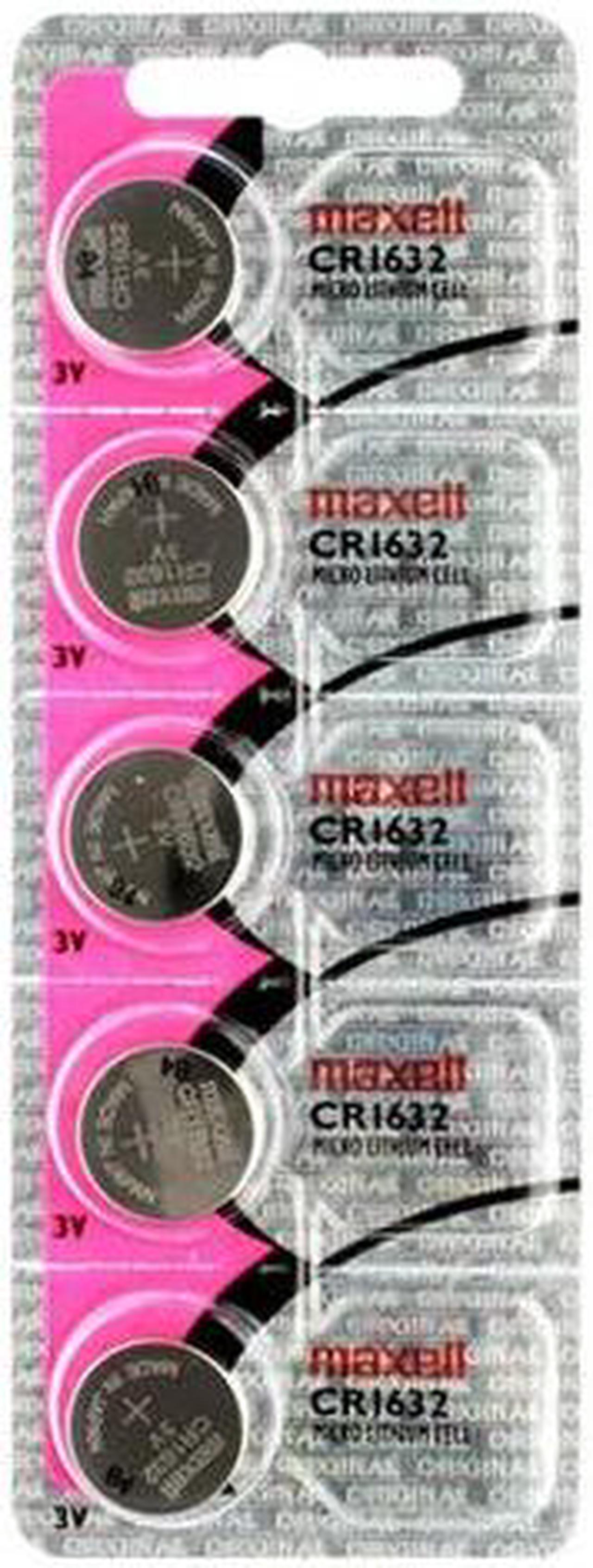 5-Pack Maxell CR1632 3V Lithium Batteries (on Card)