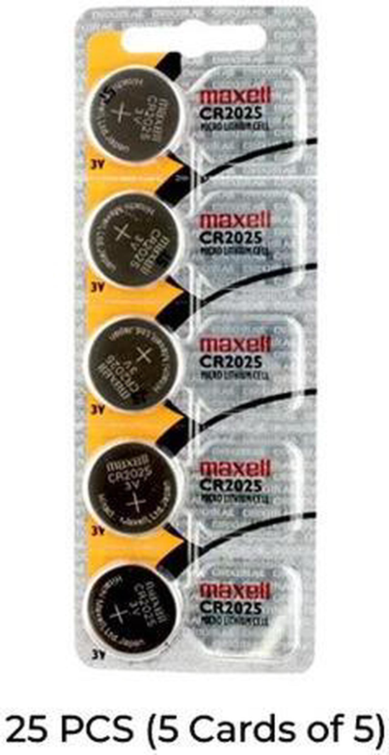 25-Pack Maxell CR2025 3V Lithium Batteries (5 Cards of 5)