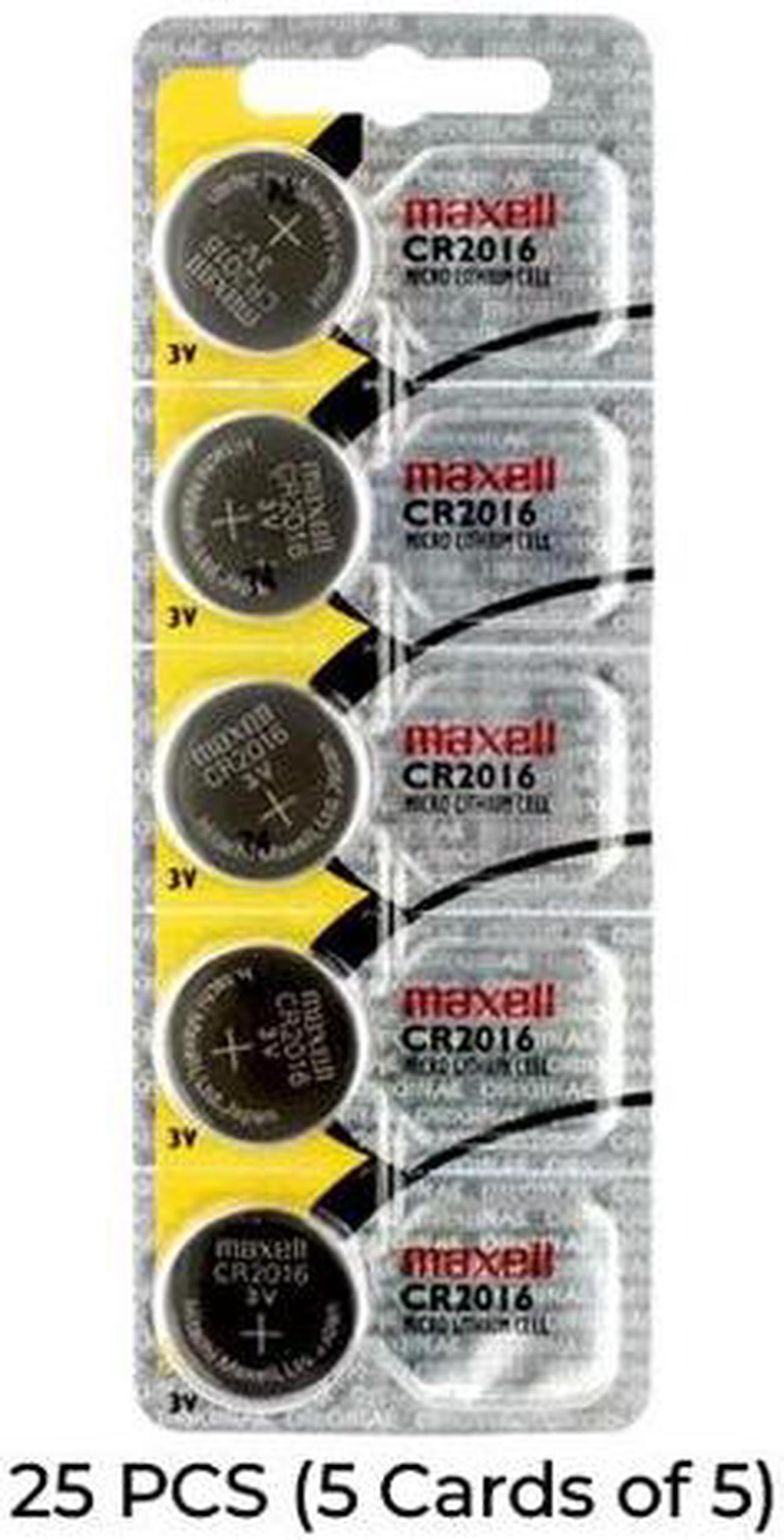 25-Pack Maxell CR2016 3V Lithium Batteries (5 Cards of 5)