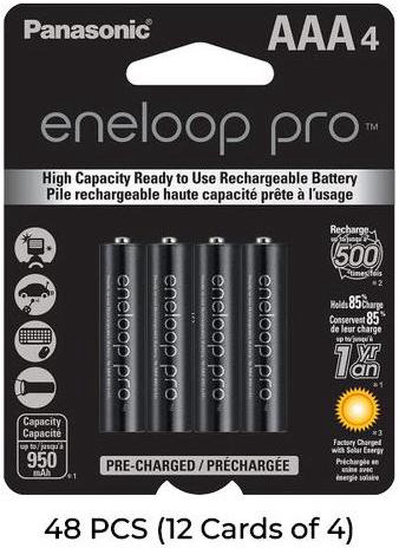 Main image of 48-Pack AAA NiMH Panasonic Eneloop Pro Rechargeable Batteries (12 Cards of 4)