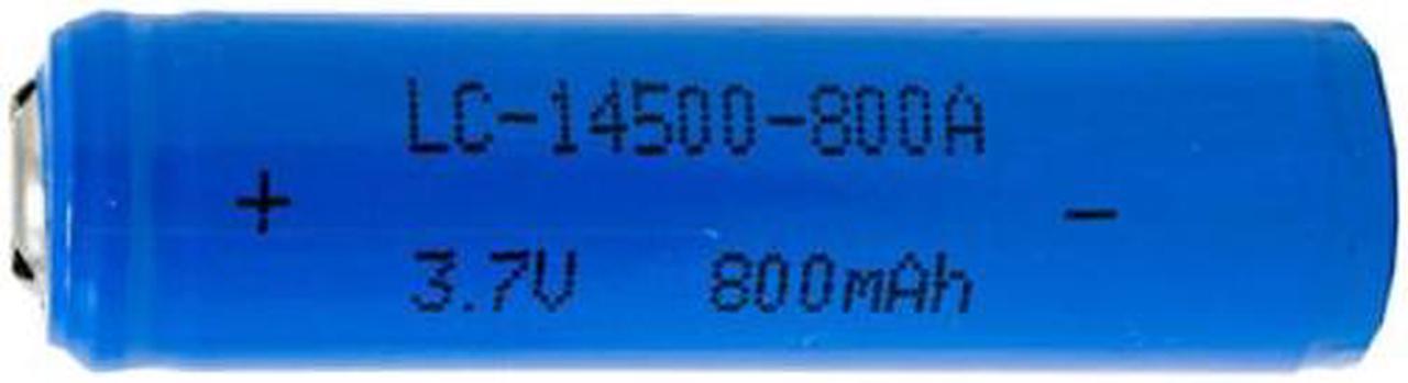 3.7 Volt AA 14500 Lithium Ion Button Top Battery (800 mAh) with PCB Protection