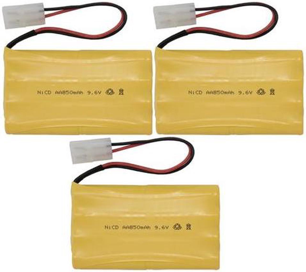 3-Pack 9.6 Volt AA NiCd Battery Pack (850 mAh) with Tamiya Connector