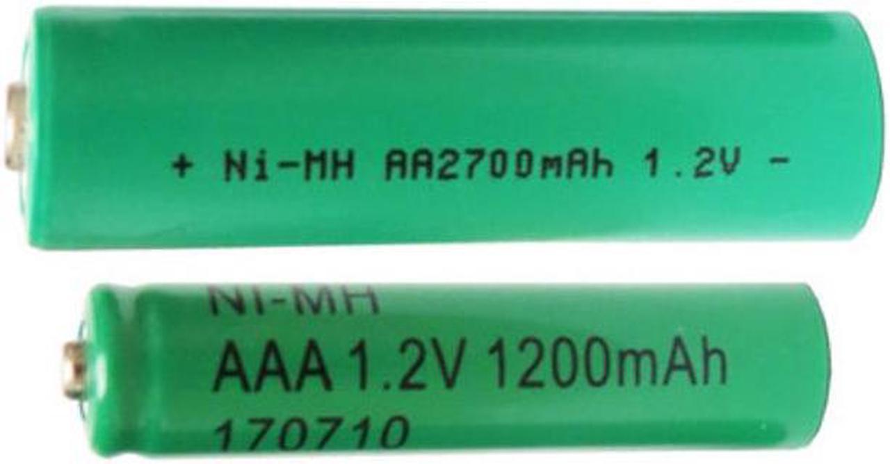 2 x AAA (1200 mAh) + 2 x AA (2700 mAh) NiMH Batteries