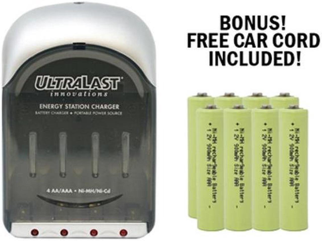 UltraLast AA / AAA Smart Battery Charger + 8 AAA NiMH Batteries (900 mAh)