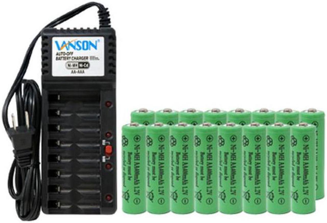 V-868 8 Bay AA & AAA Charger + 16 AA (400 mAh) NiMH Batteries