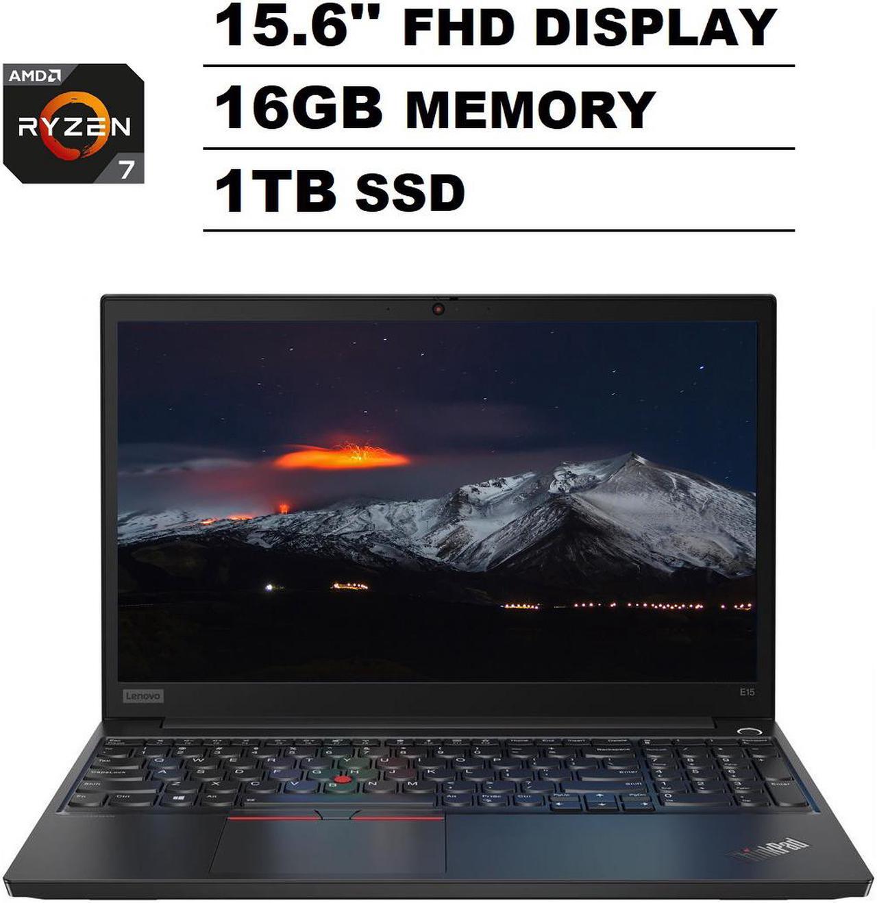 Main image of Lenovo ThinkPad E15 15.6" IPS FHD (1920x1080) Business Laptop (AMD 8-Core Ryzen 7-4700U (Beat i7-8750H), 16GB DDR4 RAM, 1TB PCIe M.2 SSD) Type-C, HDMI, Wi-Fi 6, RJ-45, Webcam, Windows 10 Pro