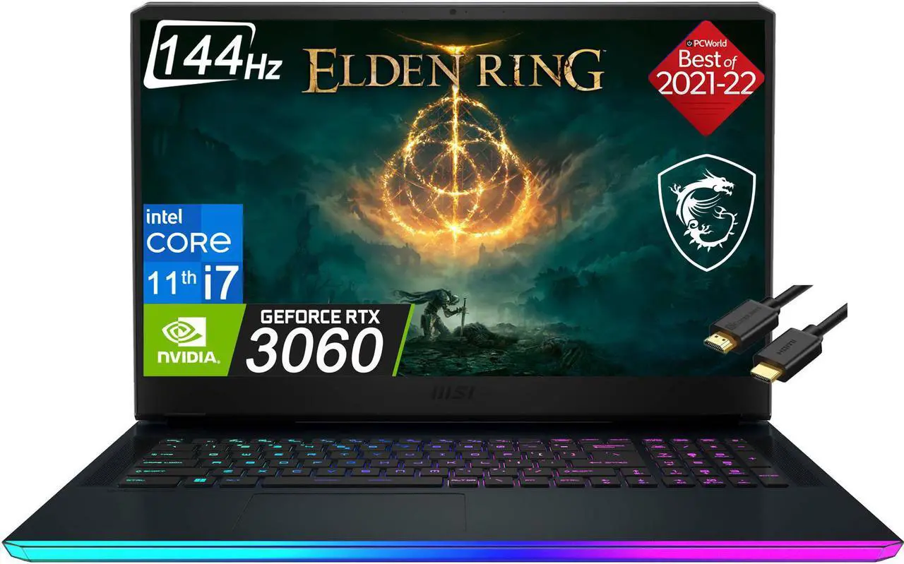 Main image of 2022 MSI GE76 Raider 17.3" 144Hz (32GB RAM, 1TB PCIe SSD, Intel 8-Core i7-11800H, NVIDIA GeForce RTX 3060 6GB) FHD Gaming Laptop, Thunderbolt 4, Webcam, RGB Backlit, Windows 11 Home (11UE-1056)