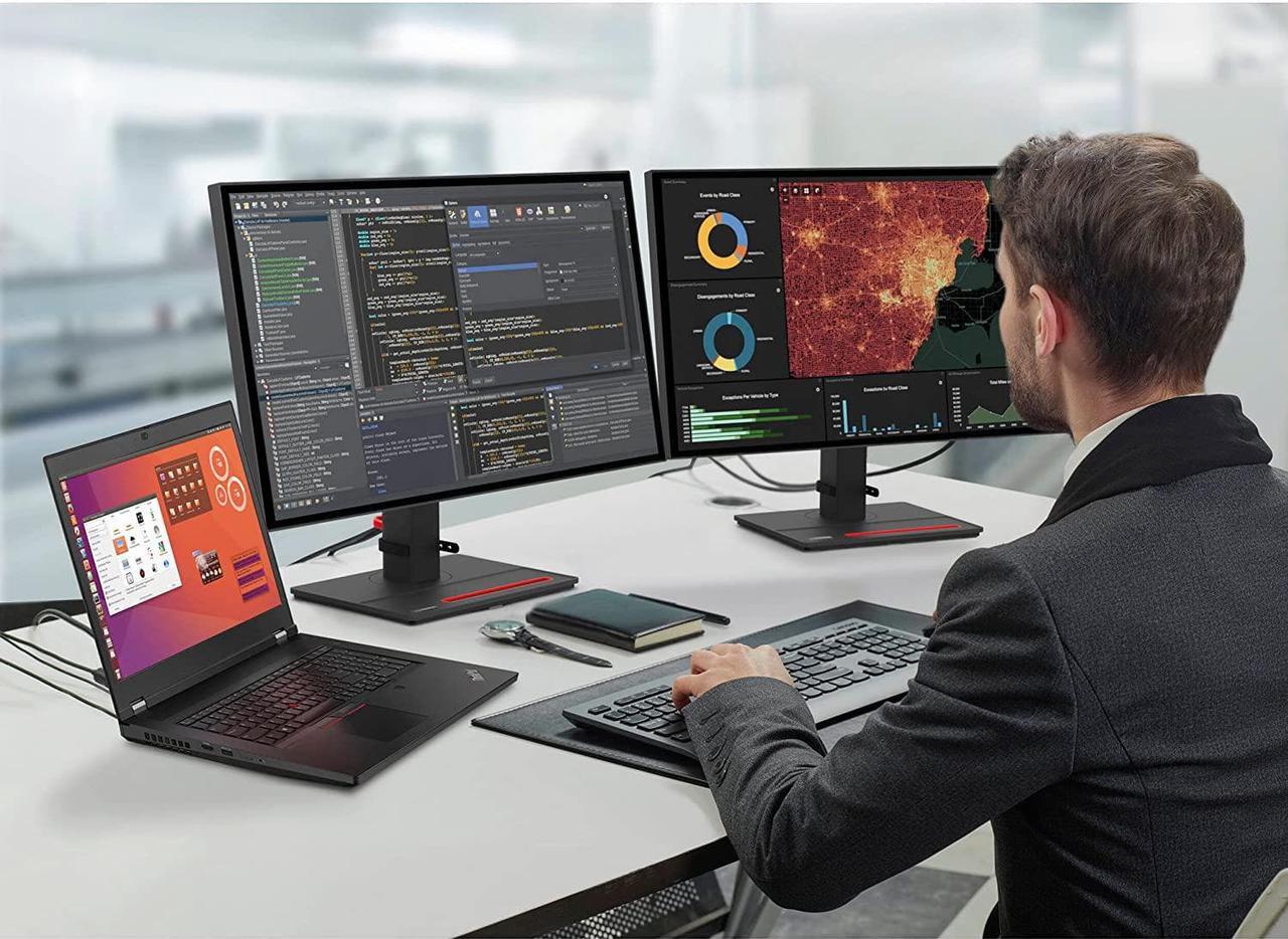 Alt view image 6 of 7 - Lenovo ThinkPad P17 Gen 2 17.3" 4K UHD (Intel 8-Core i7-11800H, 128GB RAM, 4TB PCIe SSD, RTX A2000 4GB Graphics) Mobile Workstation Laptop, 2 x Thunderbolt 4, Backlit KB, Fingerprint, Win 11 Pro