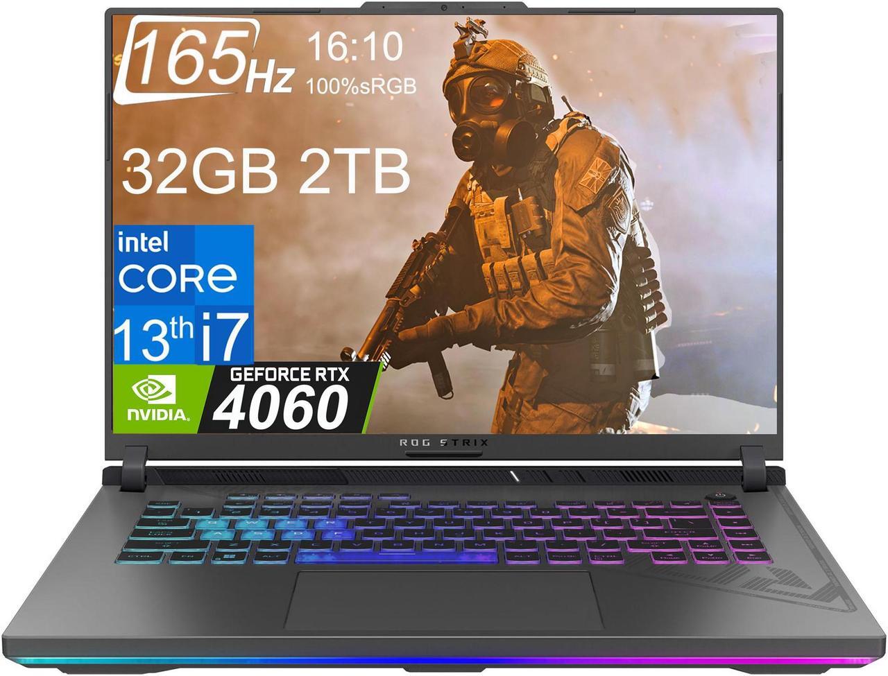 Main image of ASUS ROG Strix G16 16" FHD+ 165Hz (Intel 13th Gen Core i7-13650HX, 32GB DDR5 RAM, 2TB PCIe SSD, GeForce RTX 4060 8GB) RGB Backlit Gaming Laptop, Thunderbolt 4, Wi-Fi 6E, Win 11 Home - 2023