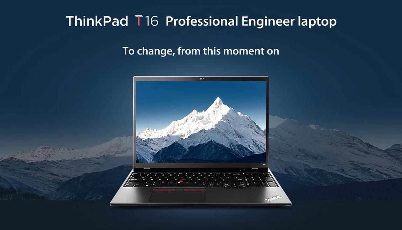 Alt view image 2 of 7 - Lenovo ThinkPad T16 Gen 2 Business Laptop (16" FHD+ Anti-glare, Intel 10-Core i7-1355U, 32GB DDR5 RAM, 1TB SSD), Fingerprint Reader, 1080p Webcam, Ethernet, Wi-Fi 6E, Win 11 Pro w/ AI Copilot, Black