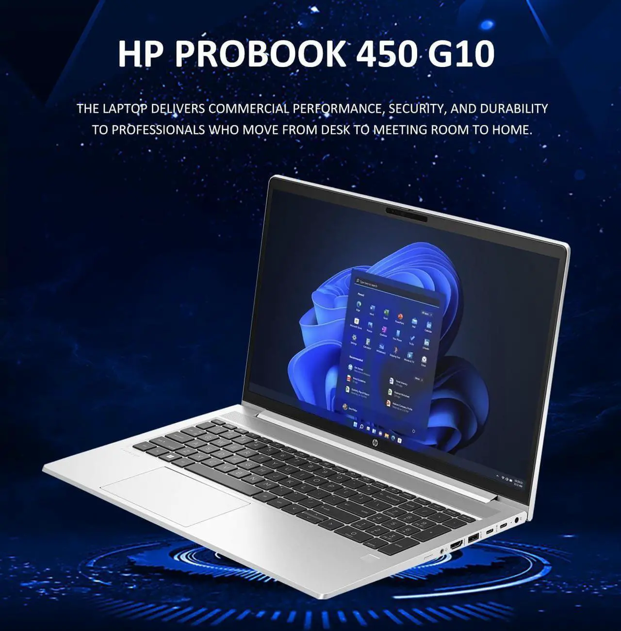 Alt view image 5 of 7 - HP ProBook 450 G10 Business Laptop (15.6" FHD IPS Anti-Glare, Intel 10-Core i7-1355U, 64GB RAM, 2TB SSD) Backlit Keyboard, Webcam, Ethernet, Wi-Fi 6E, Wolf Pro Security, Win 11 Pro, Silver