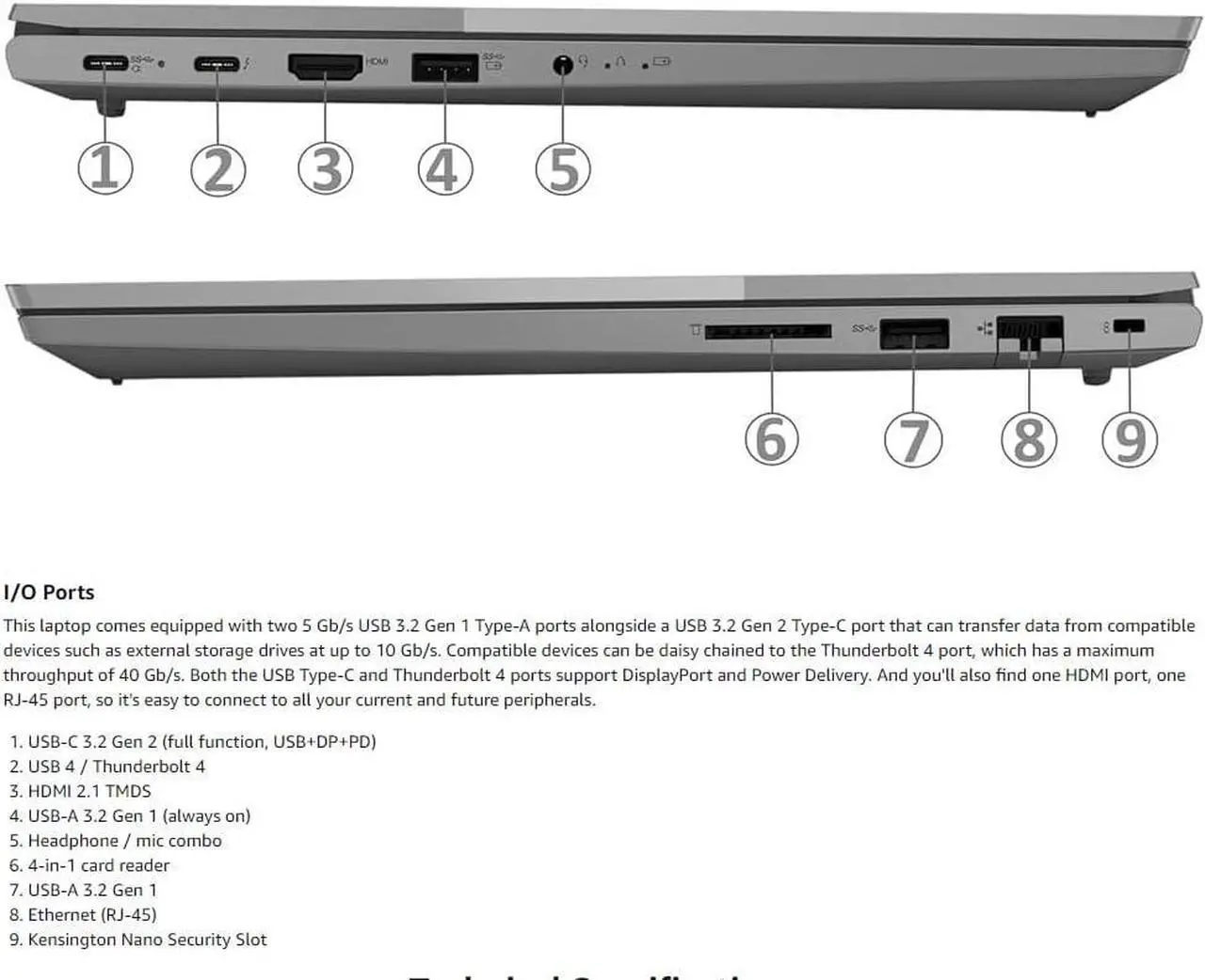 Alt view image 6 of 7 - Lenovo ThinkBook 15 Gen 4 Business Laptop (15.6" FHD Anti-Glare, Intel 10-Core i7-1255U, 40GB RAM, 1TB SSD), FHD Webcam, Narrow Bezel, Fingerprint Reader, Wi-Fi 6, Ethernet, Win 11 Pro, Grey
