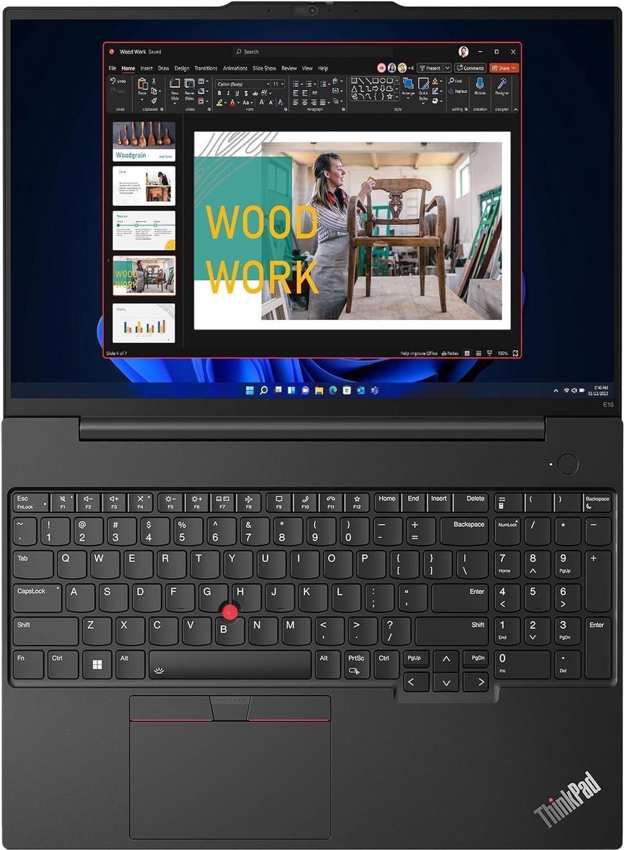 Alt view image 3 of 7 - Lenovo ThinkPad E16 Business Laptop (16" WUXGA Touchscreen, Intel 13th Gen 10-Core i5-1335U, 40GB RAM, 1TB SSD), Backlit Keyboard, Fingerprint, FHD Webcam, Ethernet, Wi-Fi 6, Win 11 Pro, Black