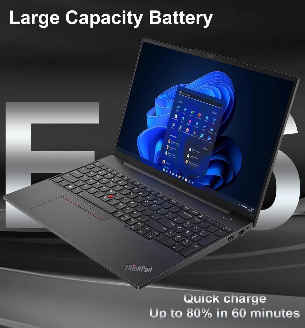 Alt view image 3 of 7 - Lenovo ThinkPad E16 Gen 2 Business Laptop (16" FHD+ Anti-Glare, Intel Core Ultra 5 125U (Beat i7-1355U), 32GB DDR5 RAM, 1TB SSD) AI PC, Fingerprint, Backlit, Webcam, Ethernet, Win 11 Pro w/AI Copilot