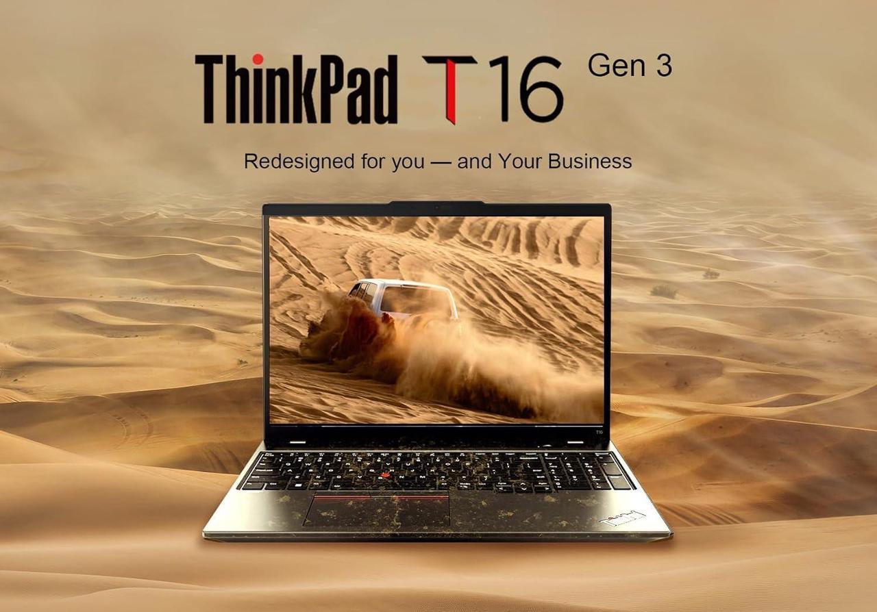 Alt view image 2 of 7 - Lenovo ThinkPad T16 Gen 3 Business Laptop (16" FHD+, Intel Core Ultra 7 155U, 32GB DDR5 RAM, 1TB SSD), 5MP Webcam, Backlit, Fingerprint, Ethernet, Wi-Fi 6E, Win 11 Pro, 2025 AI PC