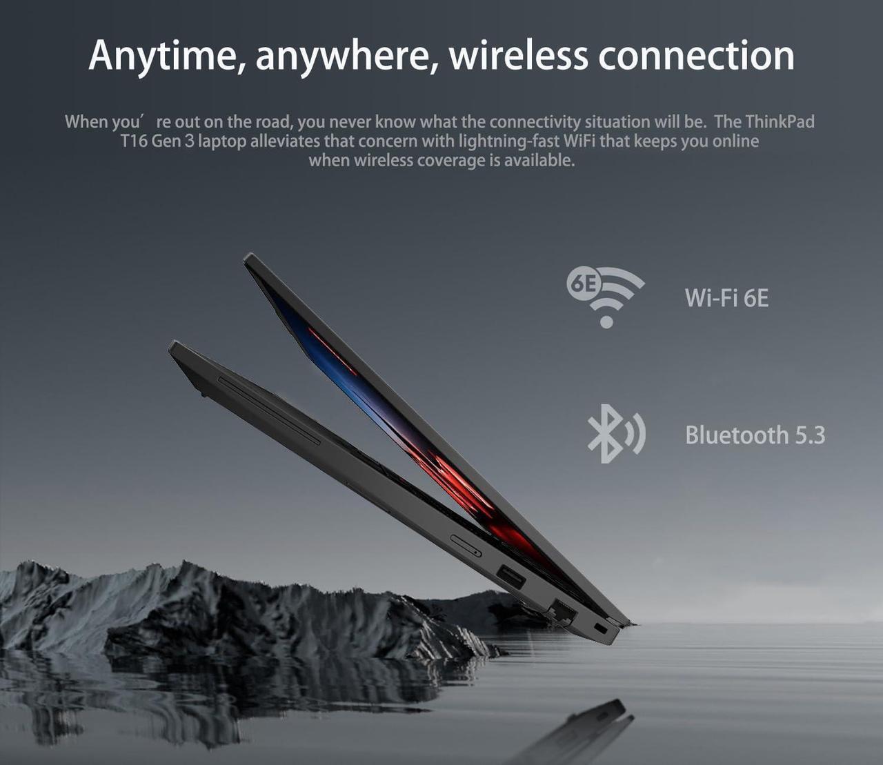 Alt view image 3 of 7 - Lenovo ThinkPad T16 Gen 3 Business Laptop (16" FHD+, Intel Core Ultra 7 155U, 32GB DDR5 RAM, 1TB SSD), 5MP Webcam, Backlit, Fingerprint, Ethernet, Wi-Fi 6E, Win 11 Pro, 2025 AI PC