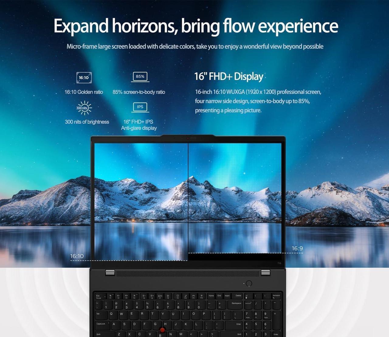 Alt view image 4 of 7 - Lenovo ThinkPad T16 Gen 3 Business Laptop (16" FHD+, Intel Core Ultra 7 155U, 32GB DDR5 RAM, 1TB SSD), 5MP Webcam, Backlit, Fingerprint, Ethernet, Wi-Fi 6E, Win 11 Pro, 2025 AI PC