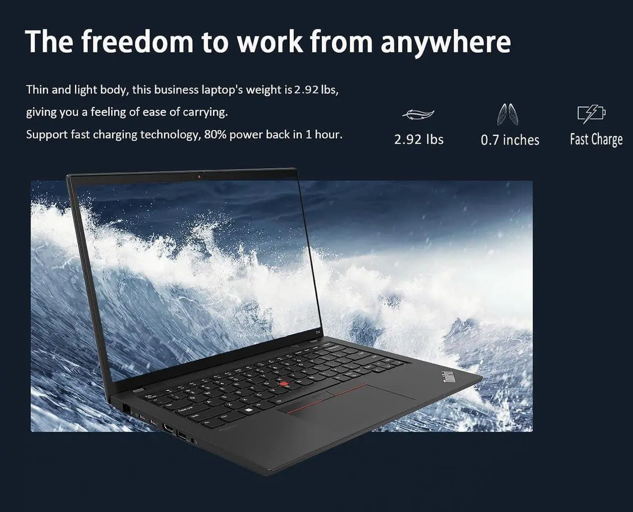 Alt view image 4 of 7 - Lenovo ThinkPad T14 Gen 4 Business Laptop (14" FHD+, Intel 10-Core i5-1335U, 16GB RAM, 512GB SSD), Backlit KB, 2 x Thunderbolt 4, Wi-Fi 6E, Webcam, Fingerprint, Win 11 Pro w / Copilot, Black