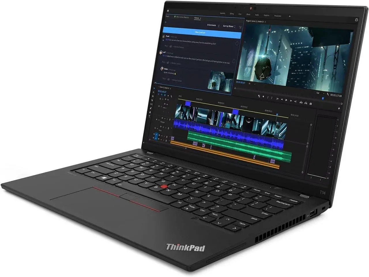 Alt view image 7 of 7 - Lenovo ThinkPad T14 Gen 4 Business Laptop (14" FHD+, Intel 10-Core i5-1335U, 16GB RAM, 512GB SSD), Backlit KB, 2 x Thunderbolt 4, Wi-Fi 6E, Webcam, Fingerprint, Win 11 Pro w / Copilot, Black
