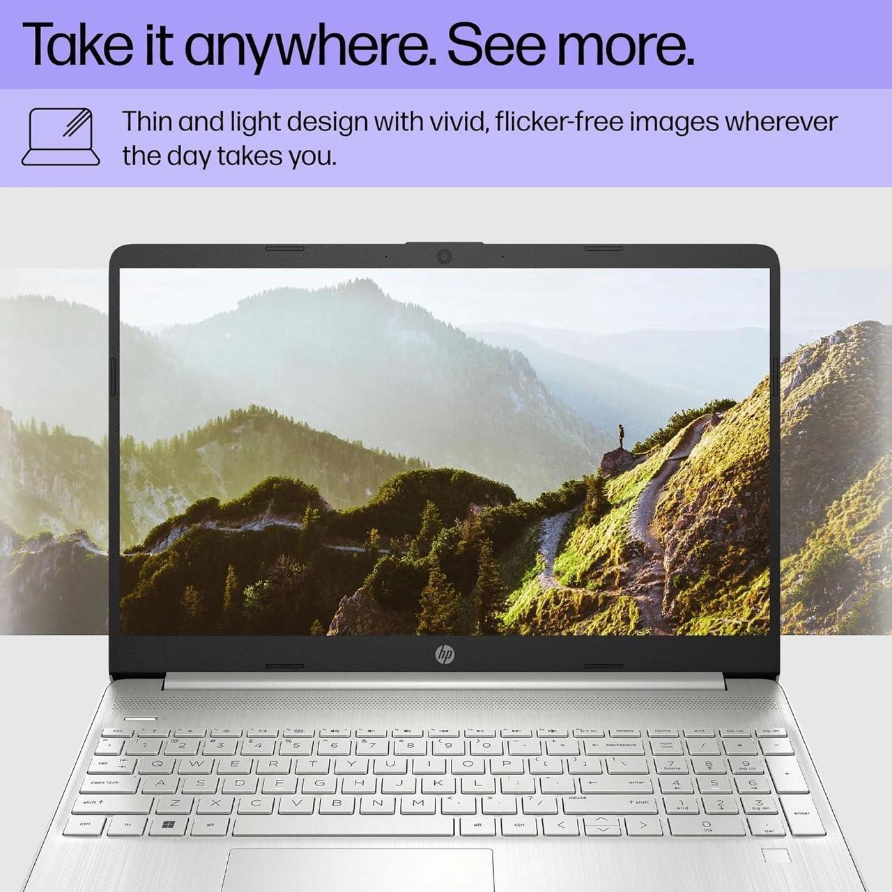 Alt view image 2 of 7 - HP 15 Laptop for Business and Students (15.6" FHD, Intel 6-Core i3-1215U, 8GB RAM, 256GB SSD), Narrow-Bezel, Fingerprint Reader, 10-Hr Long Battery Life, Webcam, Numpad, HDMI, Win 11 Pro in S Mode