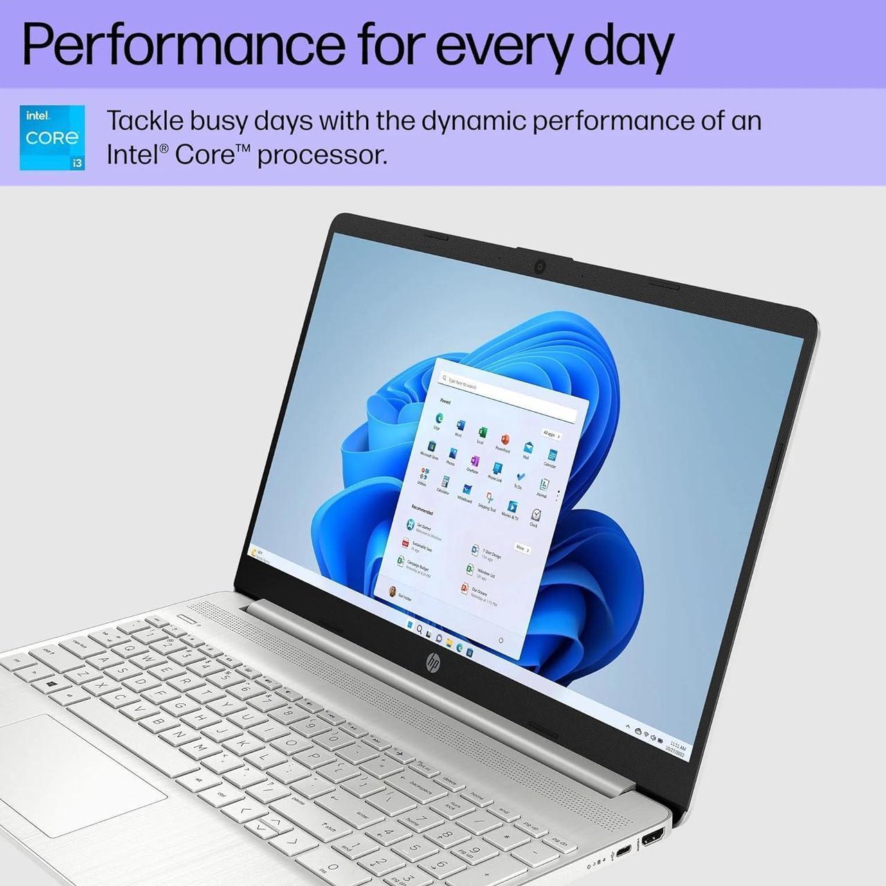 Alt view image 3 of 7 - HP 15 Laptop for Business and Students (15.6" FHD, Intel 6-Core i3-1215U, 8GB RAM, 256GB SSD), Narrow-Bezel, Fingerprint Reader, 10-Hr Long Battery Life, Webcam, Numpad, HDMI, Win 11 Pro in S Mode