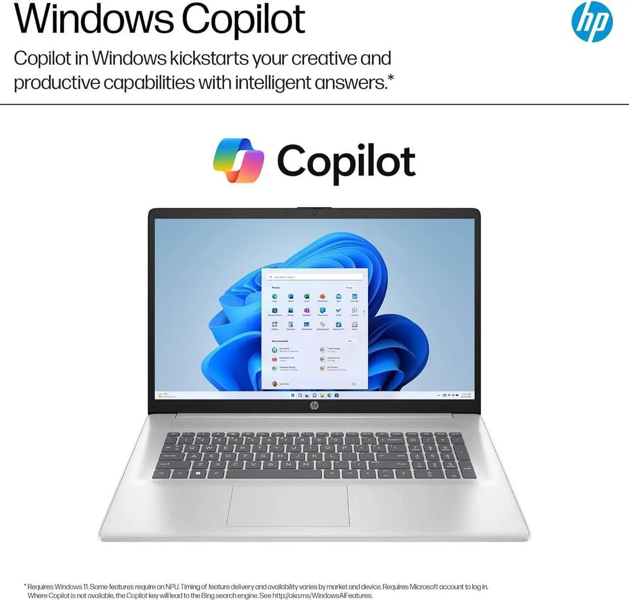 Alt view image 3 of 7 - HP 17 Laptop (17.3" FHD Anti-Glare, AMD Ryzen 5 7430U, 16GB RAM, 512GB SSD, 6-Core (> i7-1165G7)), for Business, Enterprise, Students, Long Battery Life, Webcam, Fast Charge, Win 11 Pro w/AI Copilot