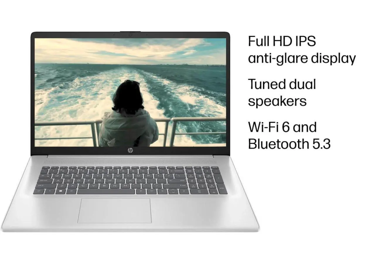 Alt view image 6 of 7 - HP 17 Laptop (17.3" FHD Anti-Glare, AMD Ryzen 5 7430U, 16GB RAM, 512GB SSD, 6-Core (> i7-1165G7)), for Business, Enterprise, Students, Long Battery Life, Webcam, Fast Charge, Win 11 Pro w/AI Copilot