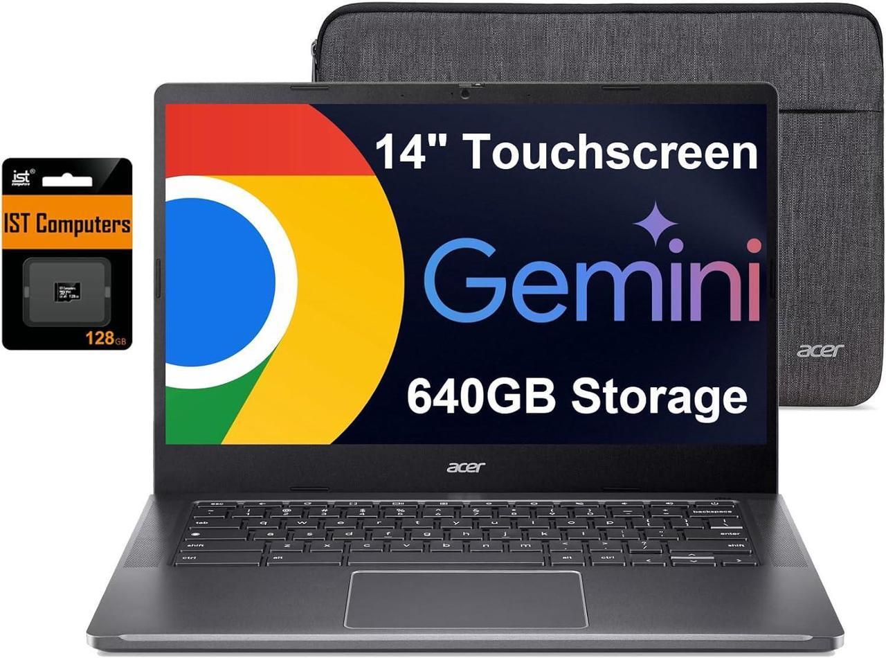 Main image of Acer Chromebook Plus 514 Laptop w/ Google AI (14" FHD Touchscreen, Intel 8-Core i3-N305, 8GB RAM, 640GB Storage, 2TB Cloud Storage) Business, Student, 11-Hr Long Battery Life, 1080p Webcam, Chrome OS