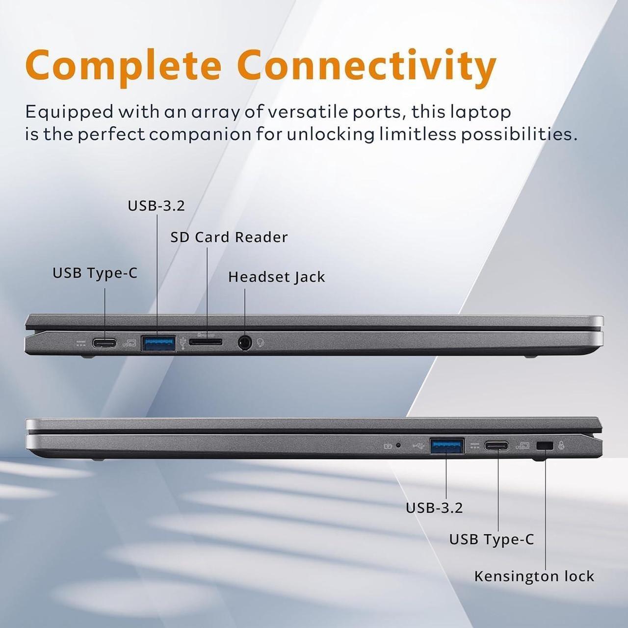 Alt view image 6 of 7 - Acer Chromebook Plus 514 Laptop w/ Google AI (14" FHD Touchscreen, Intel 8-Core i3-N305, 8GB RAM, 640GB Storage, 2TB Cloud Storage) Business, Student, 11-Hr Long Battery Life, 1080p Webcam, Chrome OS