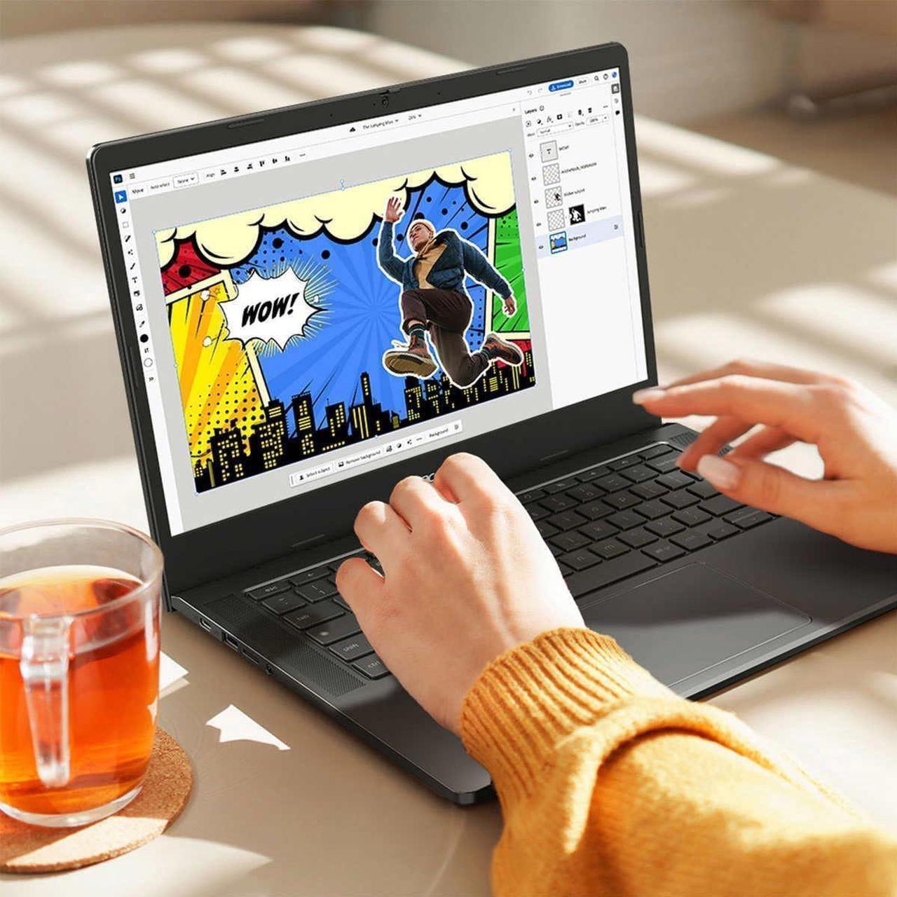 Alt view image 7 of 7 - Acer Chromebook Plus 514 Laptop w/ Google AI (14" FHD Touchscreen, Intel 8-Core i3-N305, 8GB RAM, 640GB Storage, 2TB Cloud Storage) Business, Student, 11-Hr Long Battery Life, 1080p Webcam, Chrome OS