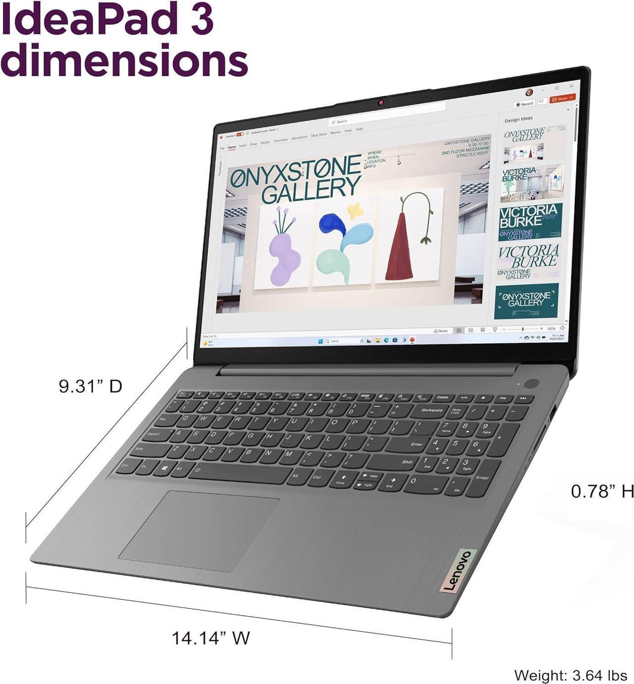 Alt view image 6 of 7 - Lenovo IdeaPad 3 15.6" FHD Touchscreen Laptop (16GB RAM, 256GB SSD, Intel Core i3) for Home & College Student, Narrow Bezel, Webcam, 12-Hour Long Battery Life, NumPad, IST SD Card, Win 11 Home in S