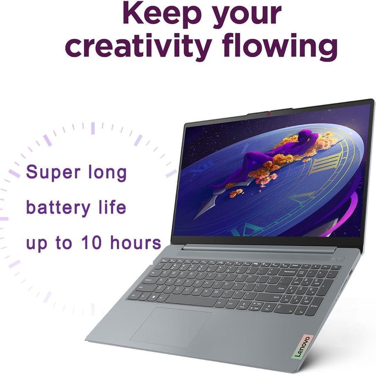 Alt view image 3 of 7 - Lenovo IdeaPad 15.6" FHD Touchscreen Laptop (40GB RAM, 1TB SSD, Intel 6-Core i3-1215U (> i5-1135G7)), Narrow Bezel, Webcam, 10-Hour Long Battery Life, Wi-Fi 6, Win 11 Home S Mode, Cloud Grey