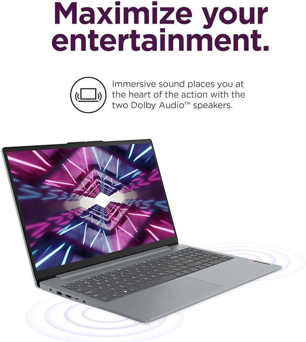 Alt view image 4 of 7 - Lenovo IdeaPad 15.6" FHD Touchscreen Laptop (40GB RAM, 1TB SSD, Intel 6-Core i3-1215U (> i5-1135G7)), Narrow Bezel, Webcam, 10-Hour Long Battery Life, Wi-Fi 6, Win 11 Home S Mode, Cloud Grey