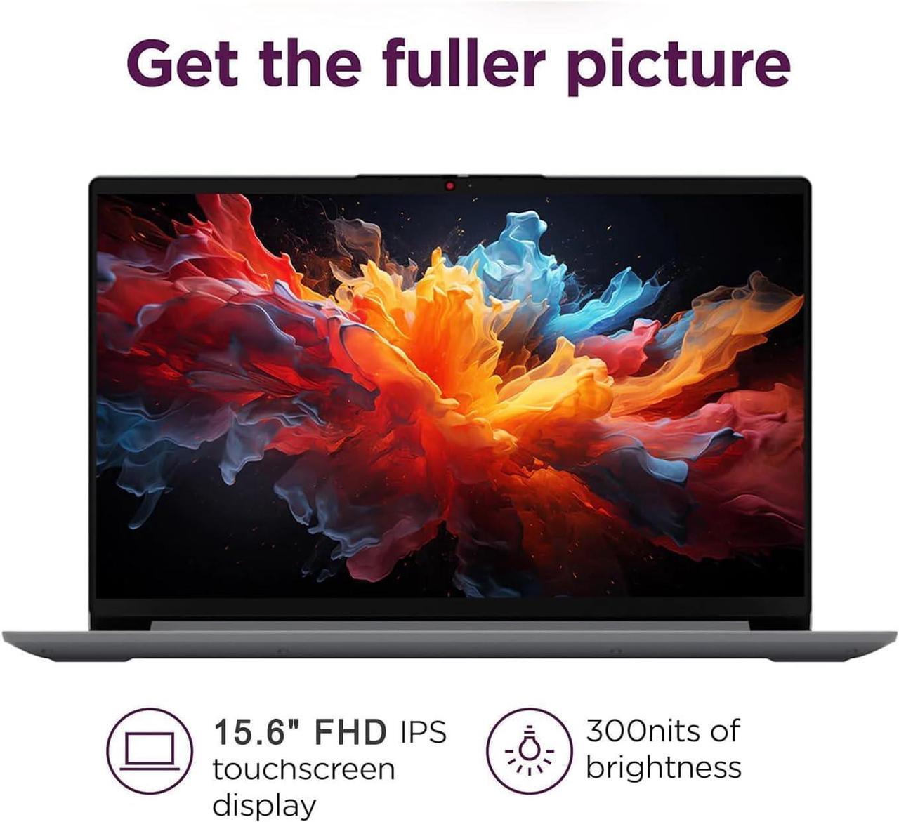 Alt view image 5 of 7 - Lenovo IdeaPad 15.6" FHD Touchscreen Laptop (40GB RAM, 1TB SSD, Intel 6-Core i3-1215U (> i5-1135G7)), Narrow Bezel, Webcam, 10-Hour Long Battery Life, Wi-Fi 6, Win 11 Home S Mode, Cloud Grey