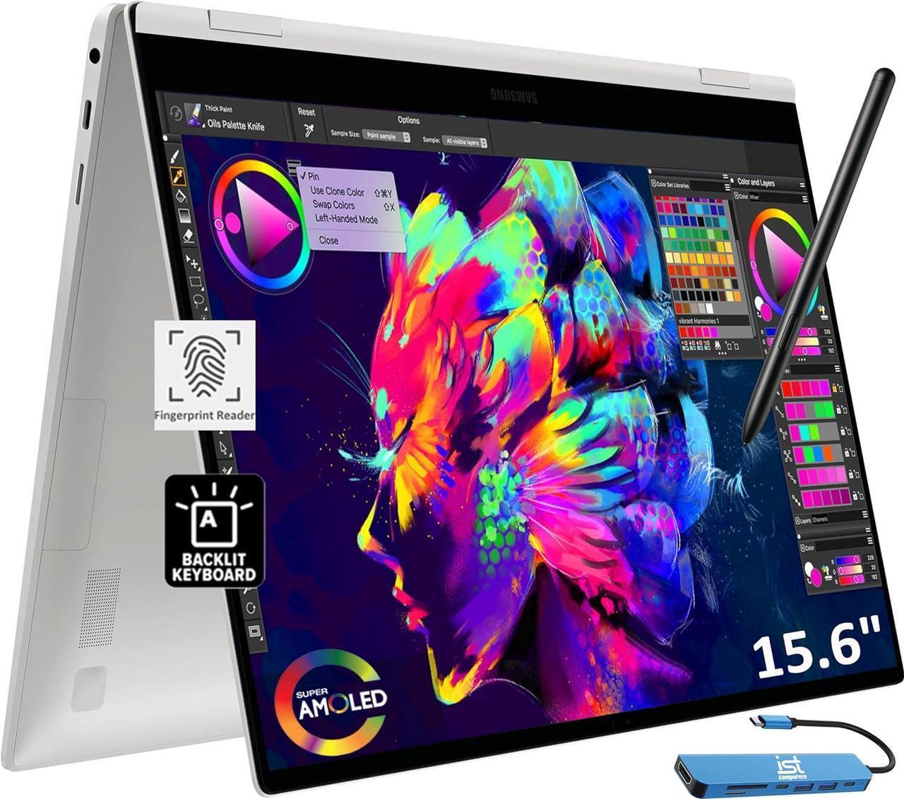 Main image of Samsung Galaxy Book2 Pro 360 2-in-1 Laptop for Creator, Photographer, Designer (15.6" FHD Touchscreen, Intel Core i7-1260P, 16GB RAM, 1TB SSD, Pen) Backlit, Fingerprint, IST Hub, Win 11 Pro, NP950QED
