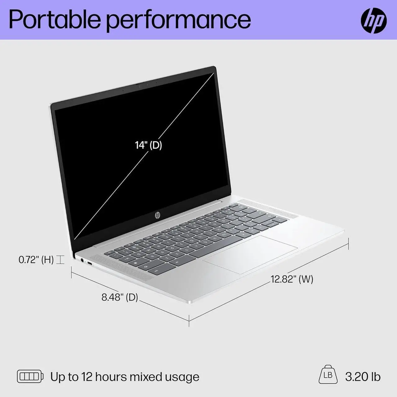Alt view image 6 of 7 - HP Chromebook 14 Business & Students Laptop (Intel 4-Core Pentium N6000, 4GB RAM, 256GB Storage (128GB UFS+128GB SD Card), 14" Anti-Glare) 12-Hr Long Battery Life, IST HUB, Webcam, Wi-Fi 6, Chrome OS