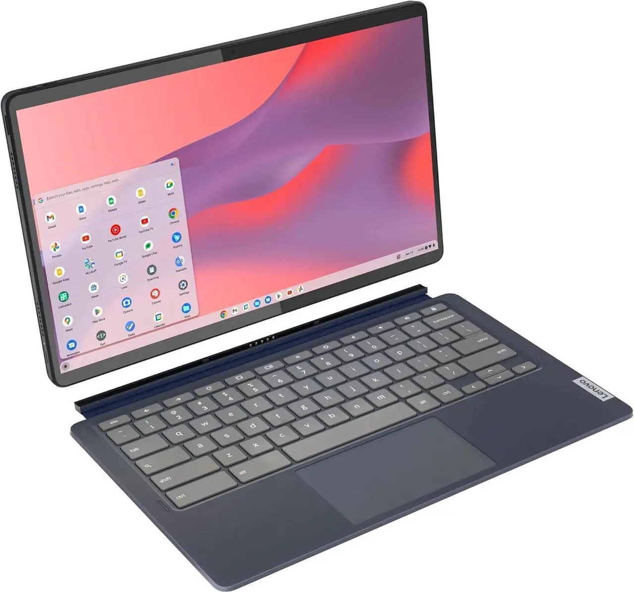 Alt view image 7 of 7 - Lenovo Chromebook Duet 5 2-in-1 Tablet Laptop w/Detachable Keyboard (13.3" FHD OLED Touchscreen, 8-Core Qualcomm CPU, 8GB RAM, 256GB Storage), IST HUB, Wi-Fi, 8MP Webcam, Chrome OS, Abyss Blue